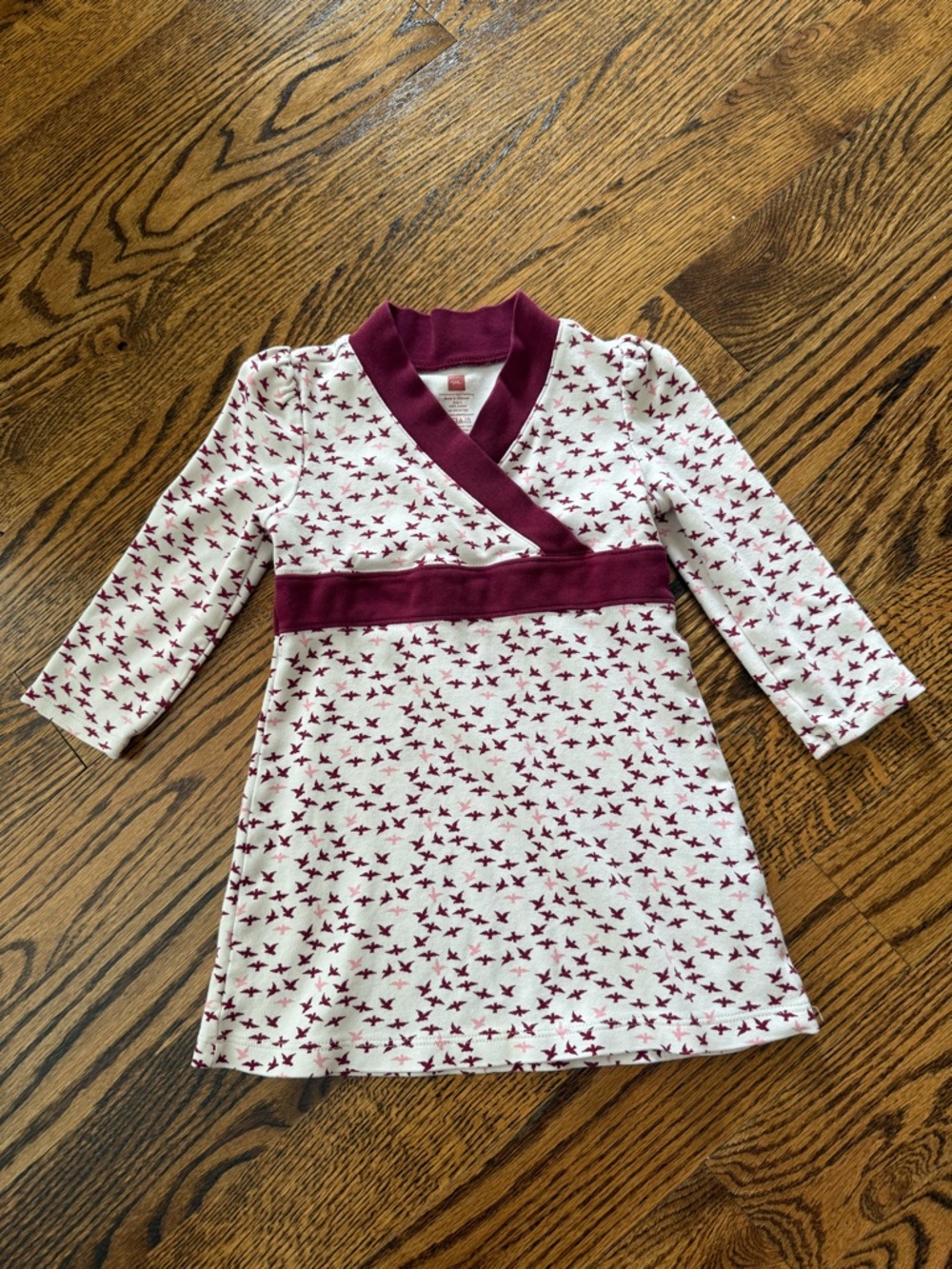 Tea Collection Birds wrap neck dress Toddler Girls size 3 / 3T